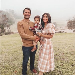 Red dress plaid Midi Dress